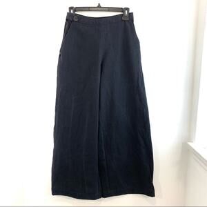Jamie + The Jones Black High Rise Wide Leg Cropped 100% Cotton Pants XS